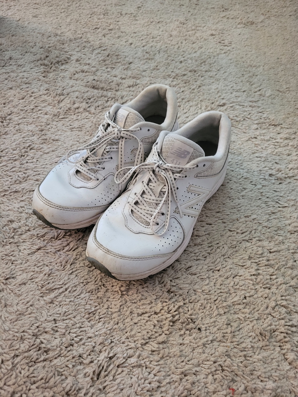 New Balance White Leather Sneakers